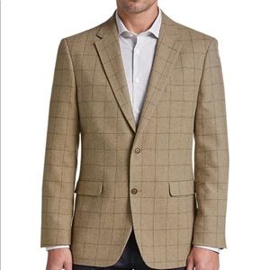 Tommy Hilfiger Tan Windowpane Slim Fit Sport Coat